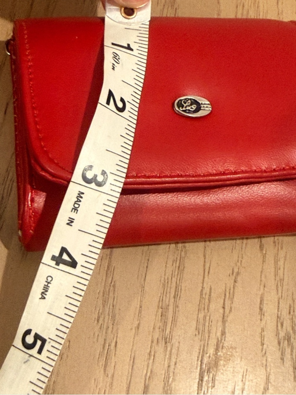 Red Leather Wallet with Silver Accent - Picture 2 of 7
